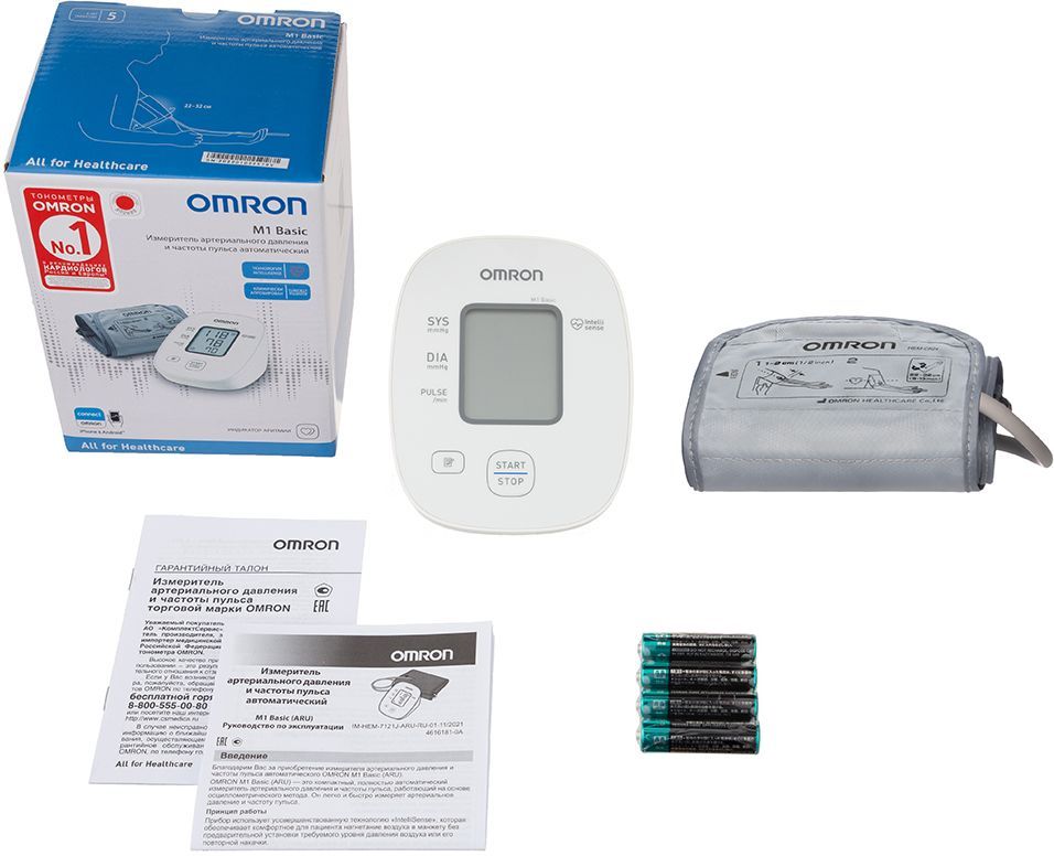 Измеритель артериального давления и частоты пульса автоматический Omron M1 Basic (ARU)