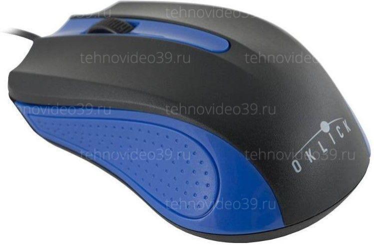 Мышь Оклик 225M черный/синий оптическая (1200dpi) USB (2but) купить по низкой цене в интернет-магазине ТехноВидео