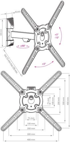 Кронштейн для телевизора Kromax Atlantis-10-Серый