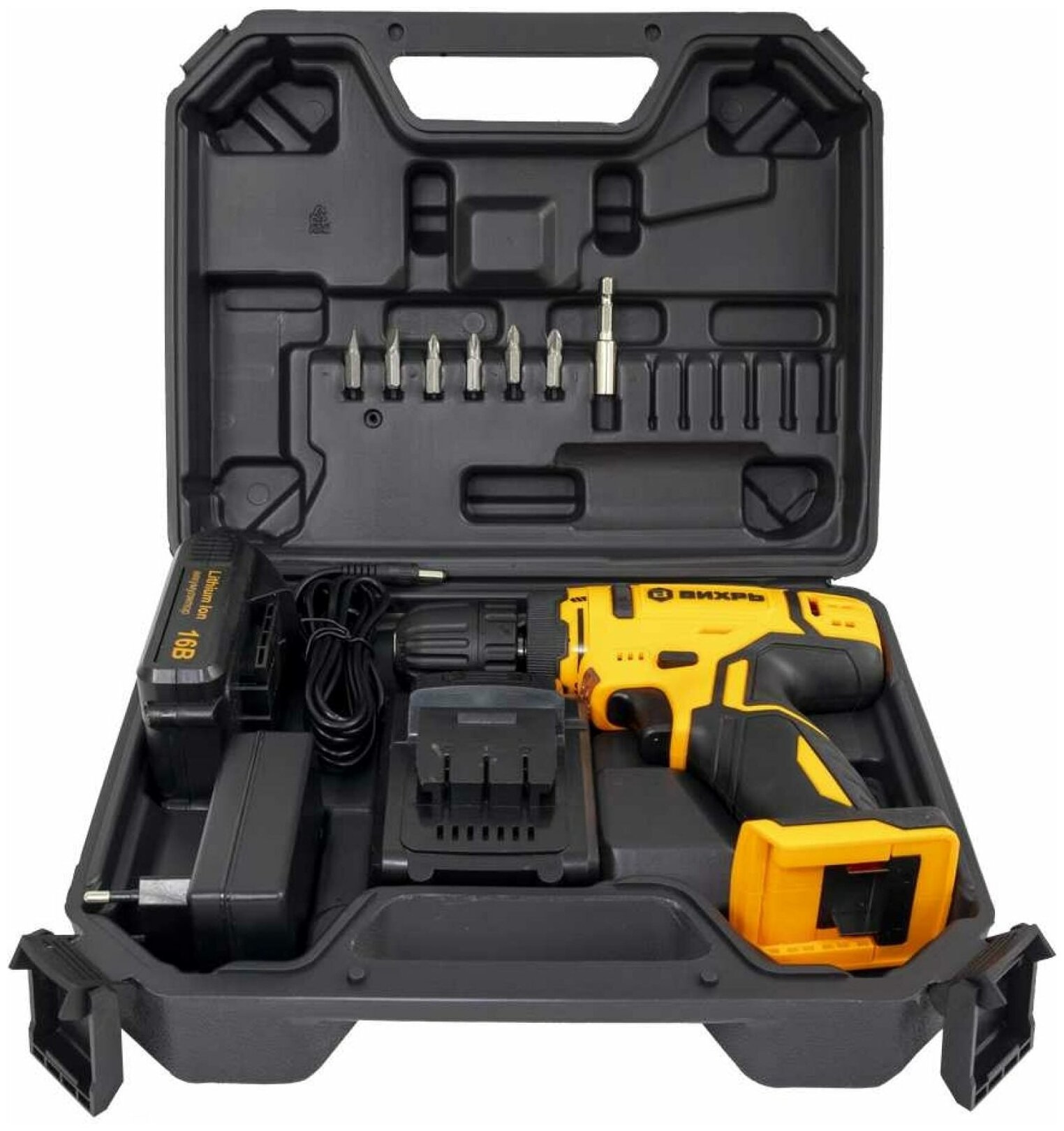 Дрель-шуруповерт аккумуляторная Вихрь ДА-16Л-2К (2,0 А/ч)