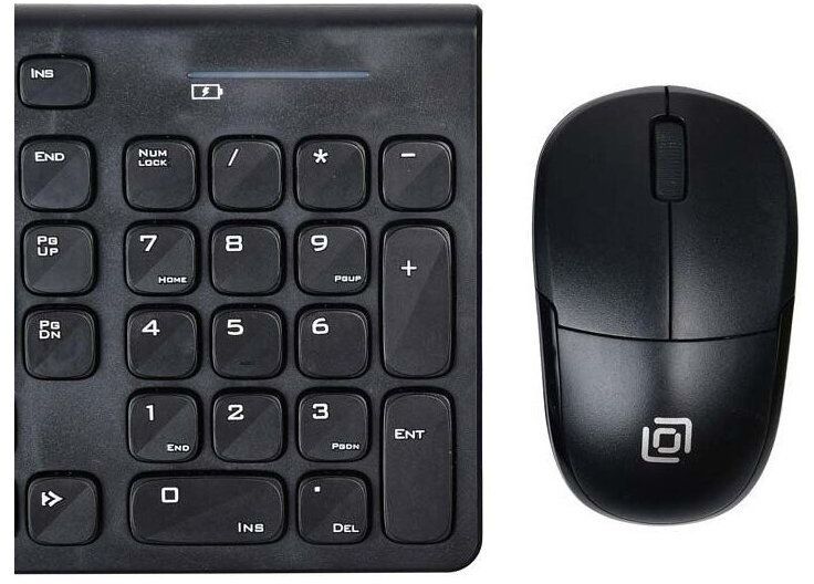 Комплект Оклик клавиатура + мышь беспроводные 220M черный, USB