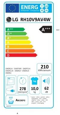 Сушильная машина с тепловым насосом LG RH10V9AV4W