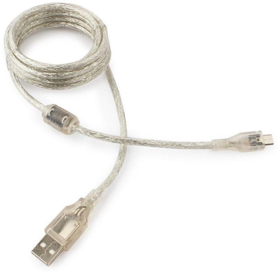 Кабель Gembird Micro-USB to USB CCP-mUSB2-AMBM-6-TR 1.8 метра, прозрачный купить по низкой цене в интернет-магазине ТехноВидео