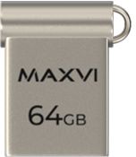 USB Flash Drive 64Gb Maxvi metallic silver (FD64GBUSB20C10MM)