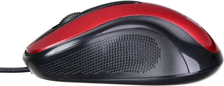 Мышь Оклик 385M черный/красный оптическая (1000dpi) USB для ноутбука (3but)