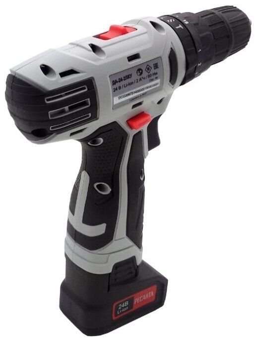 Дрель-шуруповерт аккумуляторная Ресанта ДА-24-2ЛК-У (75/14/8)