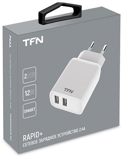 Сетевое зарядное устройство USB, 2.4A, Rapid, Белый (TFN,TFN-WC RPD12W2UWH)