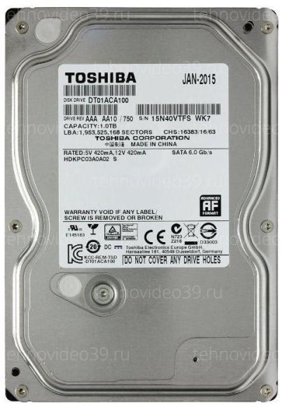 Жесткий диск Toshiba 1000Gb (1TB) 32 Mb 7200rpm, SATA3 (DT01ACA100) купить по низкой цене в интернет-магазине ТехноВидео