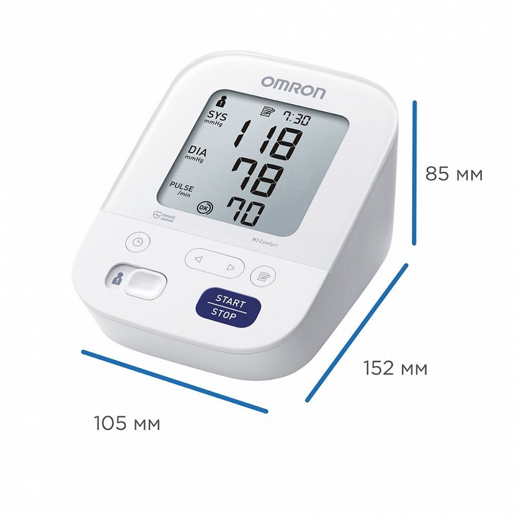 Измеритель артериального давления и частоты пульса автоматический OMRON M3 Comfort (HEM-7155 ALRU)