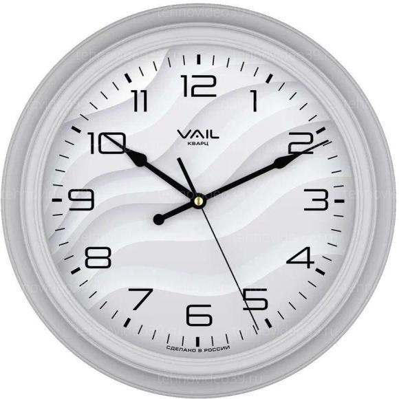 Часы настенные VAIL VL-C1023/3 круглые, серый купить по низкой цене в интернет-магазине ТехноВидео