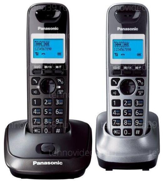 Телефон Panasonic KX-TG2512RU2 2 трубки темно-серый металлик/серый металлик купить по низкой цене в интернет-магазине ТехноВидео