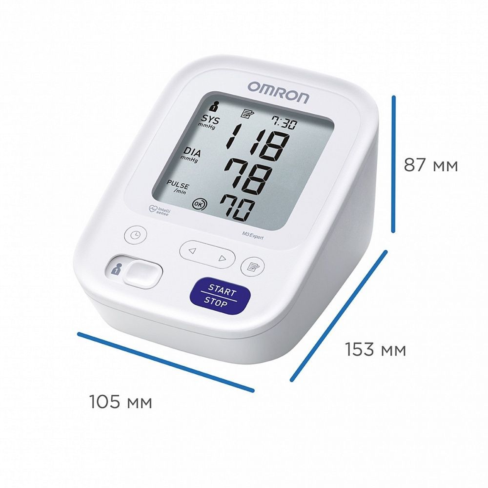 Измеритель артериального давления и частоты пульса автоматический Omron M3 Expert (HEM-7154 ALRU)