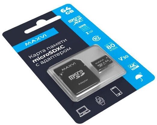 Micro Secure Digital 128GB Maxvi class 10, UHS-I (3), V30 (MSD128GBC10V30)