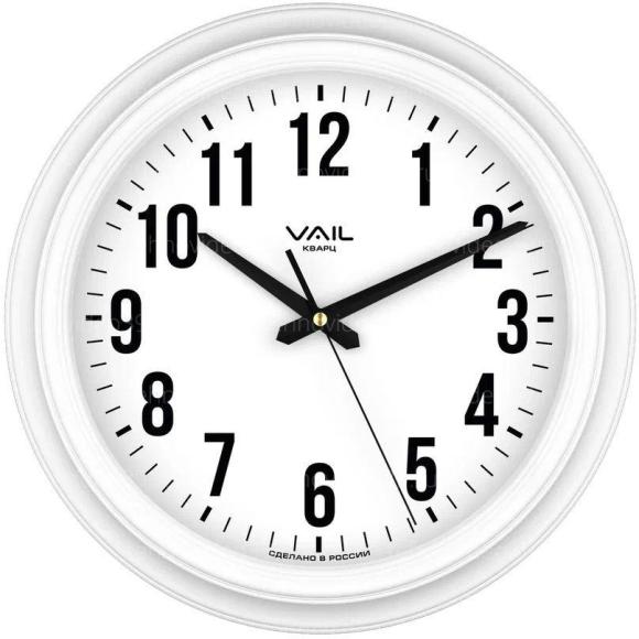 Часы настенные VAIL VL-C1000/1 круглые, белый купить по низкой цене в интернет-магазине ТехноВидео