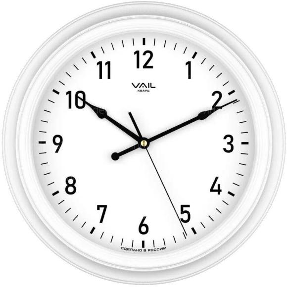 Часы настенные VAIL VL-C1002/1 круглые, белый купить по низкой цене в интернет-магазине ТехноВидео